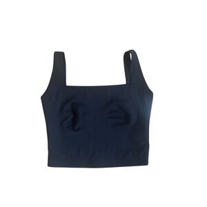 GLOWMODE Black Square Neck Cropped Tank Top Size L Athleisure